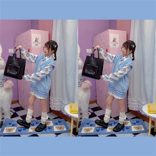 Conjunto Dos Piezas Chaleco y Blusa Tejida de Manga Larga para Amigas - Image 29