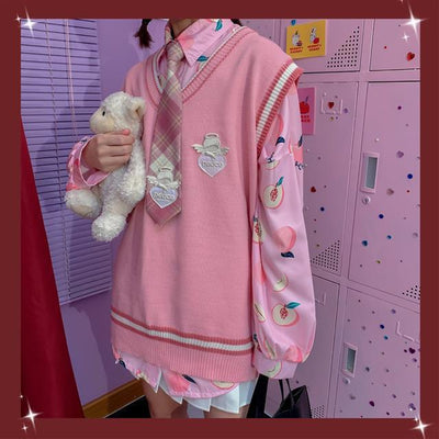 Conjunto Dos Piezas Chaleco y Blusa Tejida de Manga Larga para Amigas - Image 31