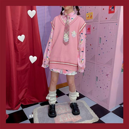 Conjunto Dos Piezas Chaleco y Blusa Tejida de Manga Larga para Amigas - Image 34