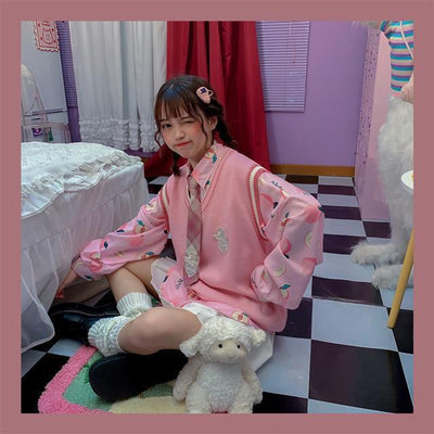 Conjunto Dos Piezas Chaleco y Blusa Tejida de Manga Larga para Amigas - Image 35