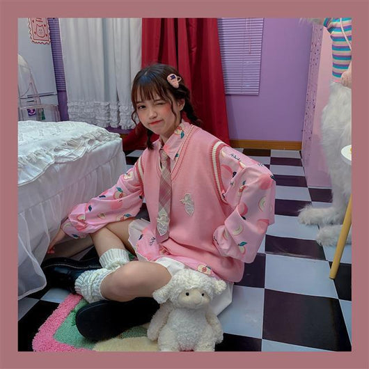 Conjunto Dos Piezas Chaleco y Blusa Tejida de Manga Larga para Amigas - Image 35