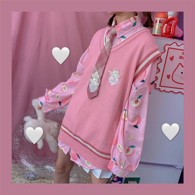 Conjunto Dos Piezas Chaleco y Blusa Tejida de Manga Larga para Amigas - Image 38