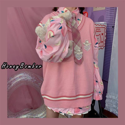 Conjunto Dos Piezas Chaleco y Blusa Tejida de Manga Larga para Amigas - Image 41