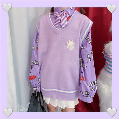 Conjunto Dos Piezas Chaleco y Blusa Tejida de Manga Larga para Amigas - Image 45