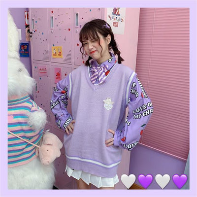 Conjunto Dos Piezas Chaleco y Blusa Tejida de Manga Larga para Amigas - Image 46