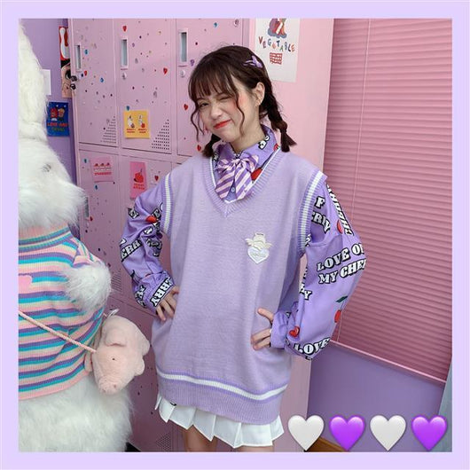Conjunto Dos Piezas Chaleco y Blusa Tejida de Manga Larga para Amigas - Image 46
