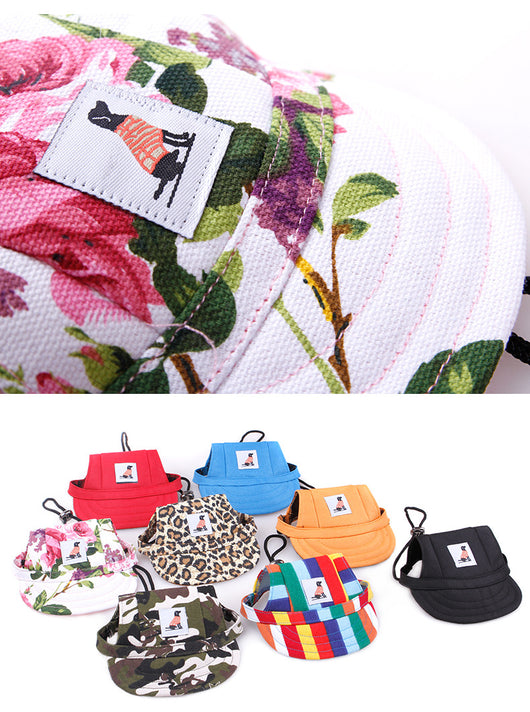 Orange pet baseball cap with ear holes and a curved brim, featuring a small patch with a dog graphic. - Image 12