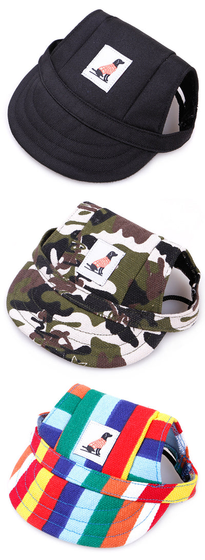 Orange pet baseball cap with ear holes and a curved brim, featuring a small patch with a dog graphic. - Image 14