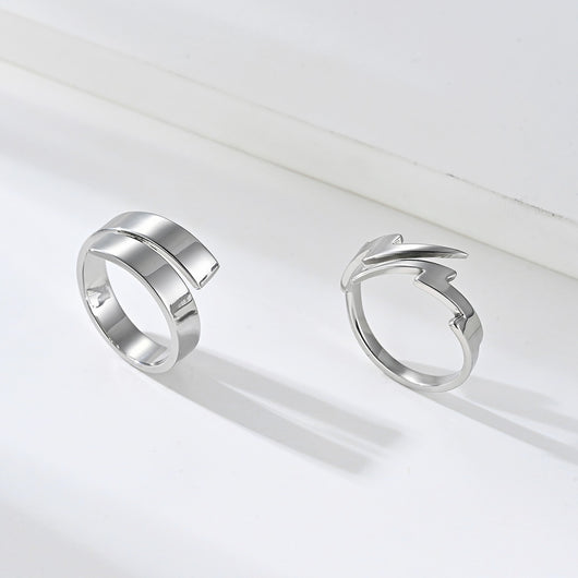 Anillo Eclipse Harajuku Titanio Acero Hueco Efecto Rayo - Image 12
