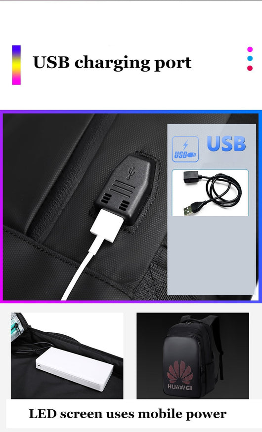 Mochila Ejecutiva Multimedia con LED - Tela Oxford Resistente - Image 14
