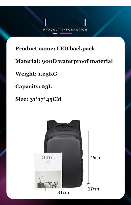 Mochila Ejecutiva Multimedia con LED - Tela Oxford Resistente - Image 15