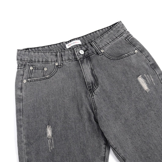 Jeans Rectos Talle Medio Azul Claro Lavado - Image 10