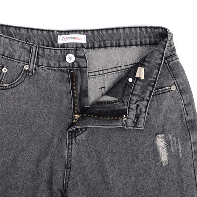 Jeans Rectos Talle Medio Azul Claro Lavado - Image 11