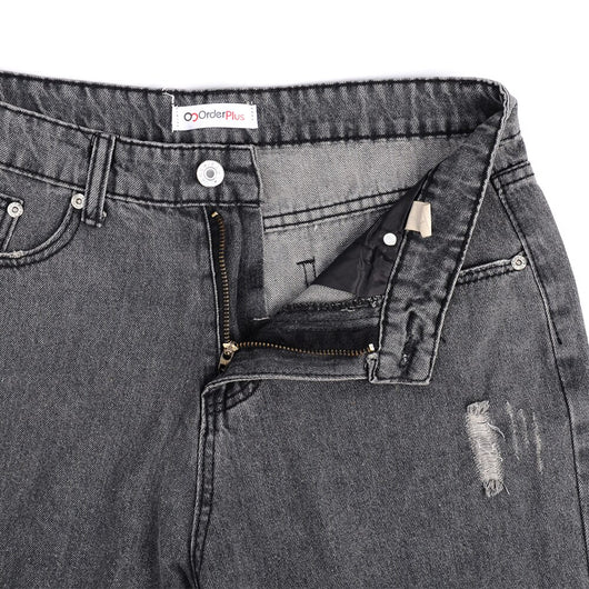 Jeans Rectos Talle Medio Azul Claro Lavado - Image 11