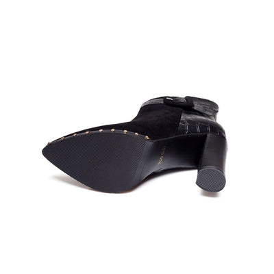 Botas Cortas para Mujer con Punta Afilada y Hebilla de Patrón Serpiente en Gamuza - Image 22
