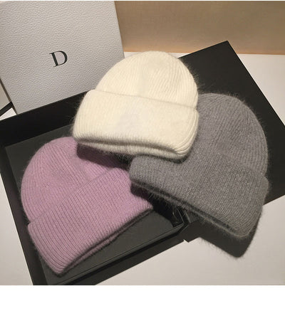 Gorro Tejido de Conejo y Lana para Mujer - Calidez y Estilo - Image 14