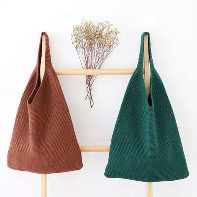 Bolso Tejido Retro de Lana - Portátil y Elegante - Image 22