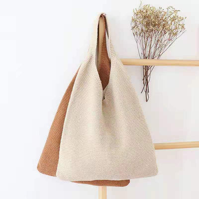 Bolso Tejido Retro de Lana - Portátil y Elegante - Image 24