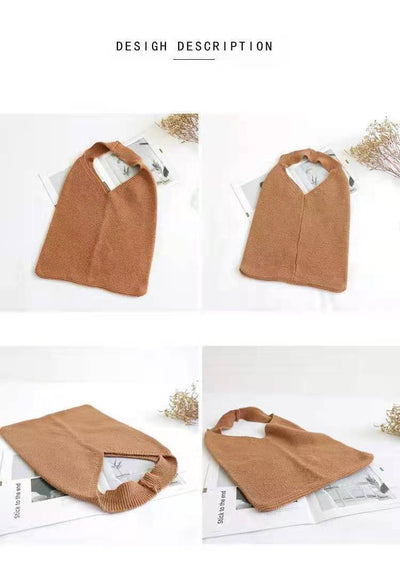 Bolso Tejido Retro de Lana - Portátil y Elegante - Image 28