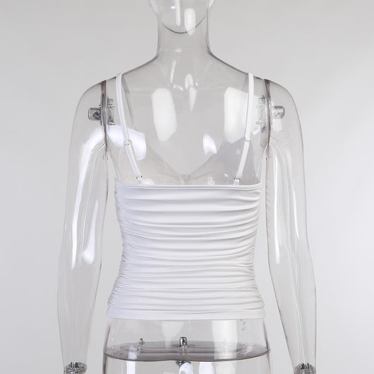Chaleco Slim Ajustado de Escote U con Pliegues y Cierre - Image 14