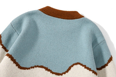 Suéter Tejido Holgado Cuello Redondo Tendencia Coreana para Parejas - Image 15