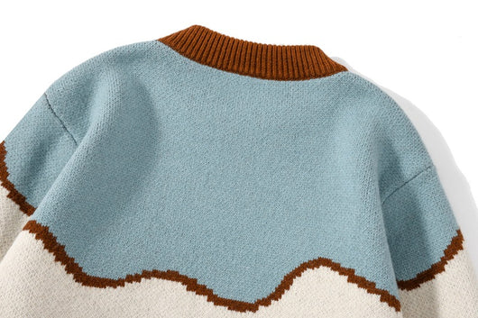 Suéter Tejido Holgado Cuello Redondo Tendencia Coreana para Parejas - Image 15