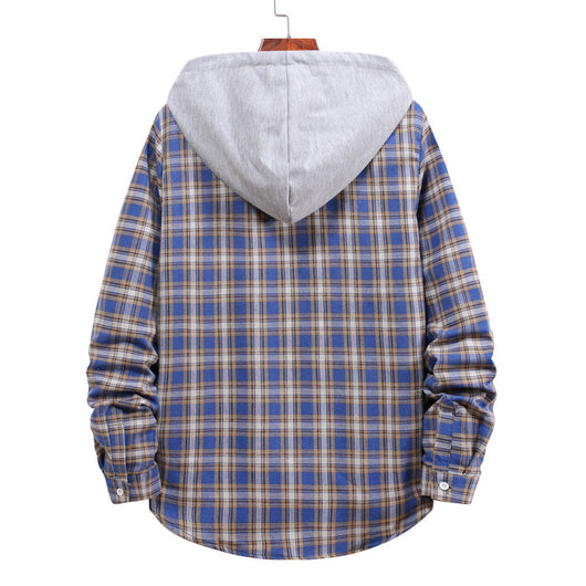 Camisa a Cuadros con Capucha para Parejas - Manga Larga Hombre - Image 14