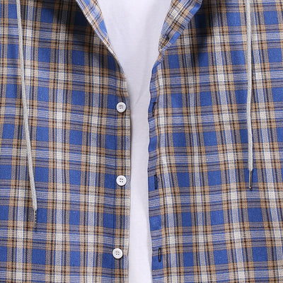 Camisa a Cuadros con Capucha para Parejas - Manga Larga Hombre - Image 17