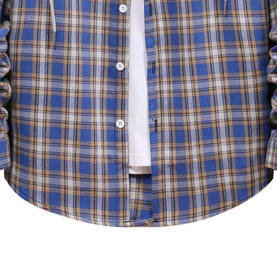 Camisa a Cuadros con Capucha para Parejas - Manga Larga Hombre - Image 19
