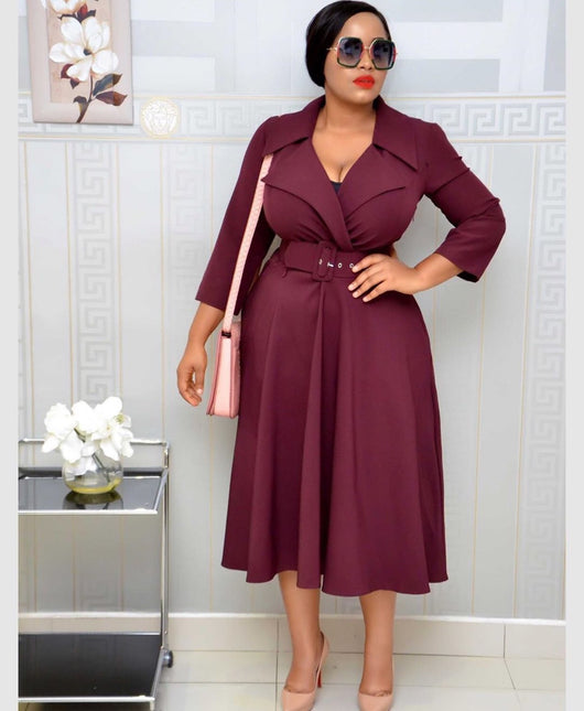 Vestido Africano Elegante con Cinturón - Diseño A-Línea Ajustado - Image 12