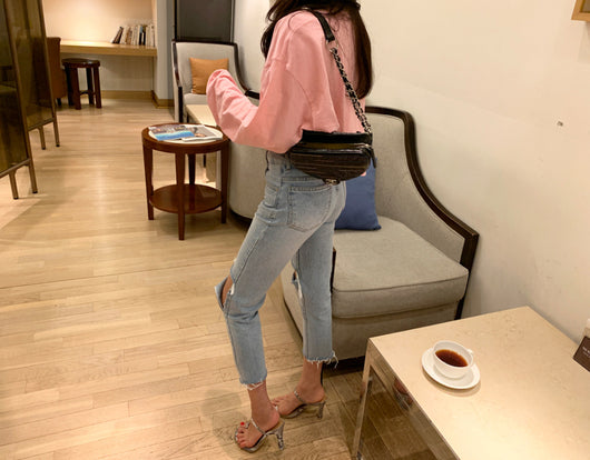 Jeans Azul Cintura Alta con Roturas Irregulares y Bordes Deshilachados - Image 13