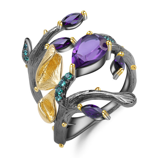 Anillo de Plata 925 con Amatista - Diseño Artesanal Italiano - Image 6