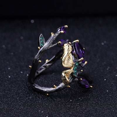 Anillo de Plata 925 con Amatista - Diseño Artesanal Italiano - Image 8