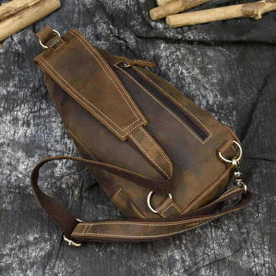 Bolso Bandolera de Cuero Retro Crazy Horse para Hombre - Image 10