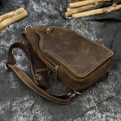 Bolso Bandolera de Cuero Retro Crazy Horse para Hombre - Image 11