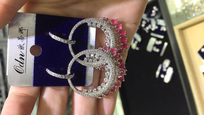 Aretes de Diamante Lujo con Circonita Micro Incrustada y Borla Circular Grande - Image 11