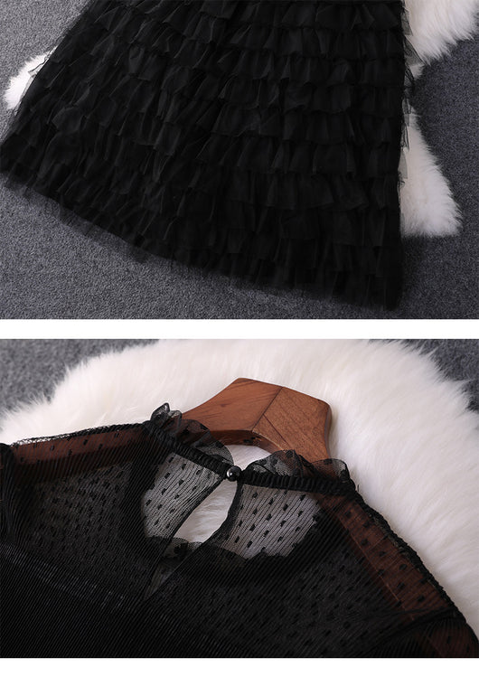 Vestido Largo Ajustado de Malla Elástica con Cintura Alta y Manga Larga - Image 13