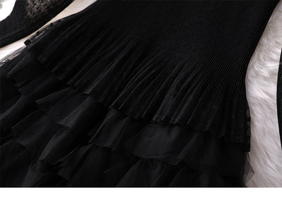 Vestido Largo Ajustado de Malla Elástica con Cintura Alta y Manga Larga - Image 14
