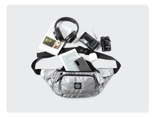Bolsa de Pecho Harajuku Cuadros Plateados para Hombre - Image 7