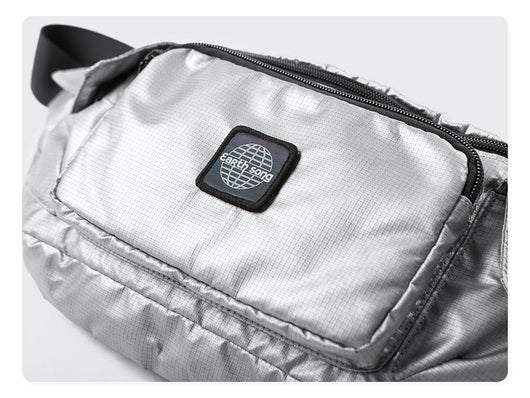 Bolsa de Pecho Harajuku Cuadros Plateados para Hombre - Image 9