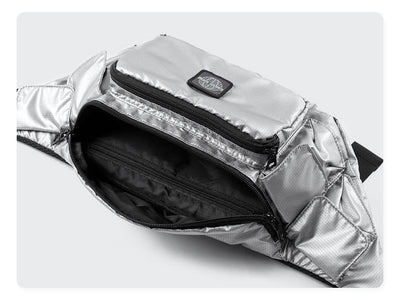 Bolsa de Pecho Harajuku Cuadros Plateados para Hombre - Image 10