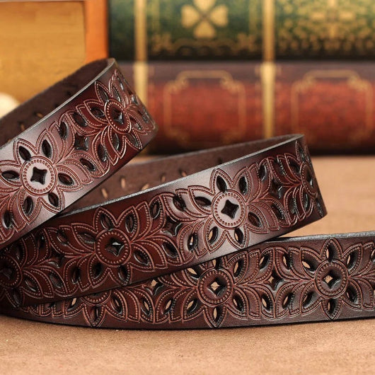Cinturón para Mujer Vintage con Patrón Calado y Hebilla Pin - Tendencia Actual - Image 18