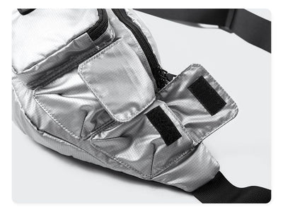 Bolsa de Pecho Harajuku Cuadros Plateados para Hombre - Image 13