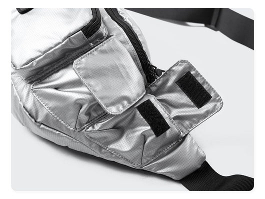 Bolsa de Pecho Harajuku Cuadros Plateados para Hombre - Image 13
