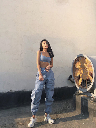 Overol Mujer Cintura Alta Bolsillos Múltiples Estilo Boyfriend Casual - Image 8