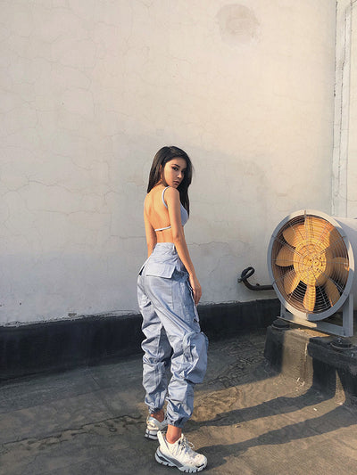 Overol Mujer Cintura Alta Bolsillos Múltiples Estilo Boyfriend Casual - Image 11