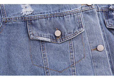 Chaqueta Denim Rotos con Bordados para Mujer - Image 14