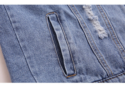 Chaqueta Denim Rotos con Bordados para Mujer - Image 15