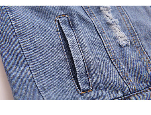 Chaqueta Denim Rotos con Bordados para Mujer - Image 15