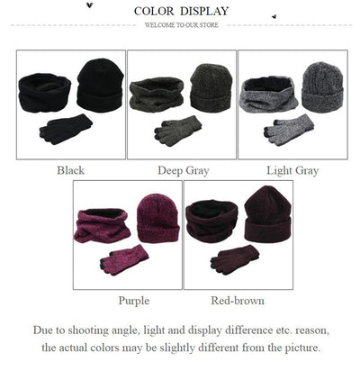 Conjunto Invernal Completo para Hombre: Gorro, Bufanda y Guantes en Punto y Terciopelo - Image 14